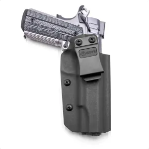 GRITR IWB Kydex Right/Left Hand Handgun Holster for Men & Women Concealed Carry Compatible with 1911 Models | Open Bottom, Optic Cut & Adjustable Retention