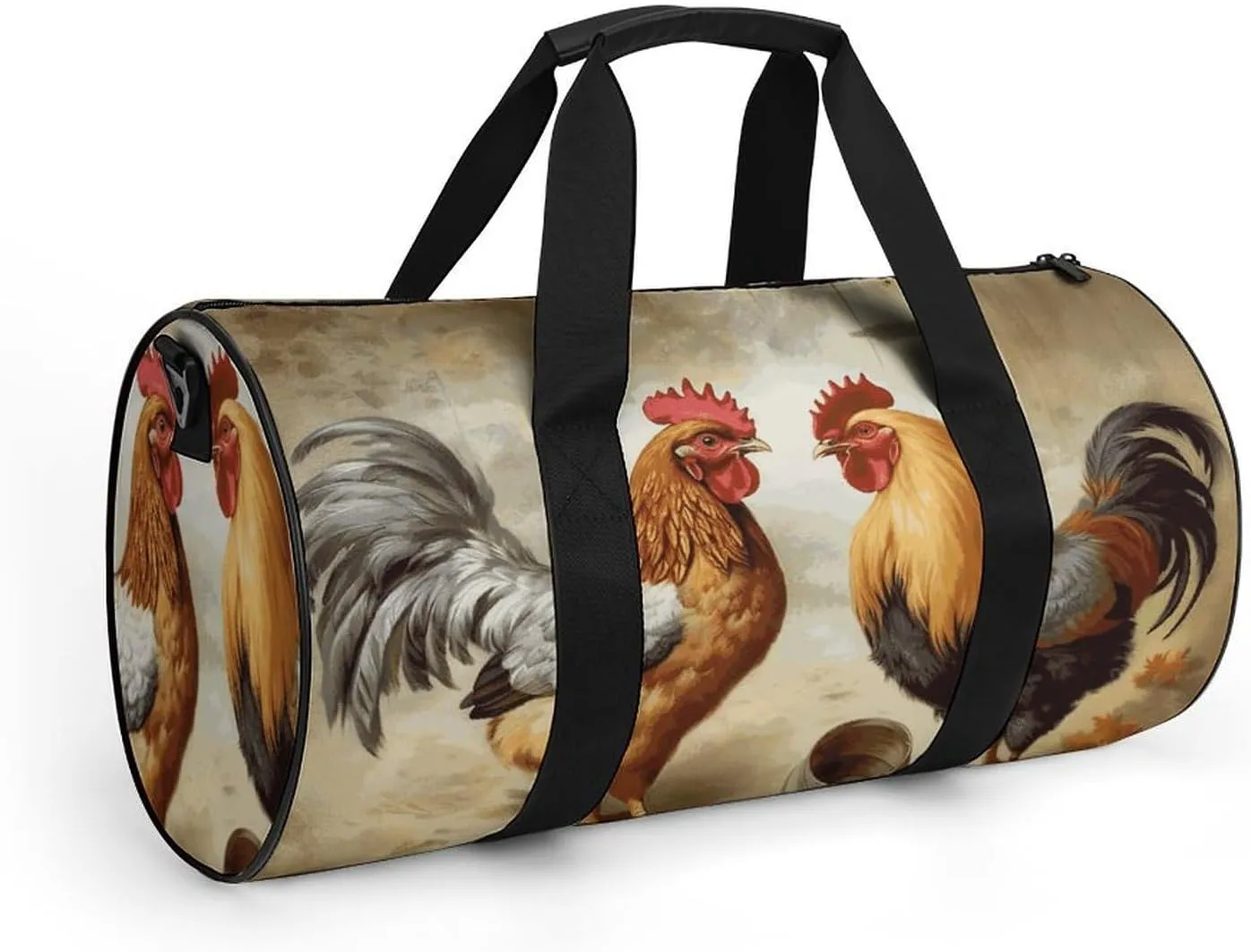 Gym Bag for Men Women Chicken And Rooster Print Duffel Bag Overnight Bag with Compartment Gym Sackpac