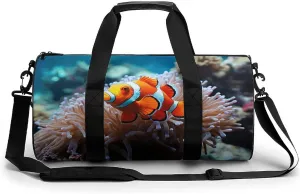 Gym Bag for Men Women Clown Fish Duffel Bag Overnight Bag with Compartment Gym Sackpac