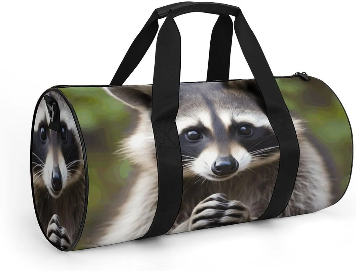 Gym Bag for Men Women Cute Raccoon Duffel Bag Overnight Bag with Compartment Gym Sackpac