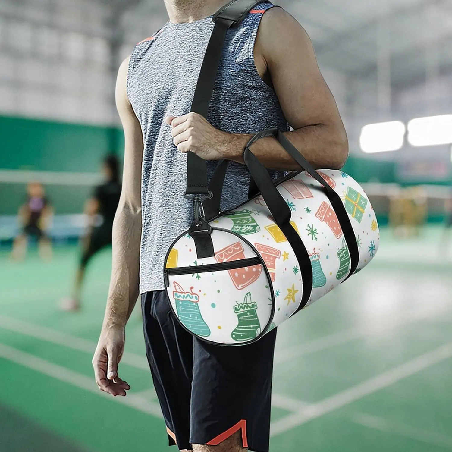 Gym Bag for Men Women Gifts And Socks Duffel Bag Overnight Bag with Compartment Gym Sackpac