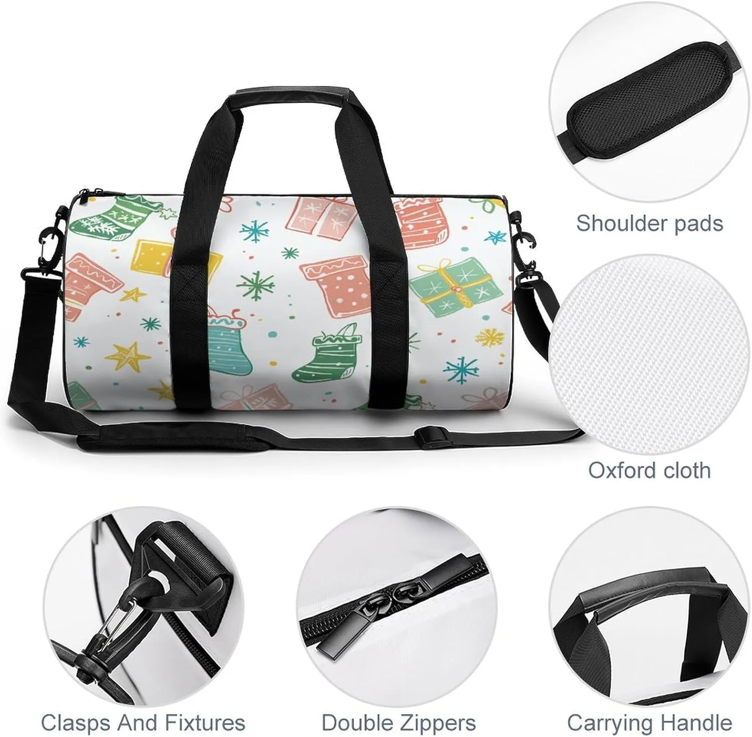 Gym Bag for Men Women Gifts And Socks Duffel Bag Overnight Bag with Compartment Gym Sackpac