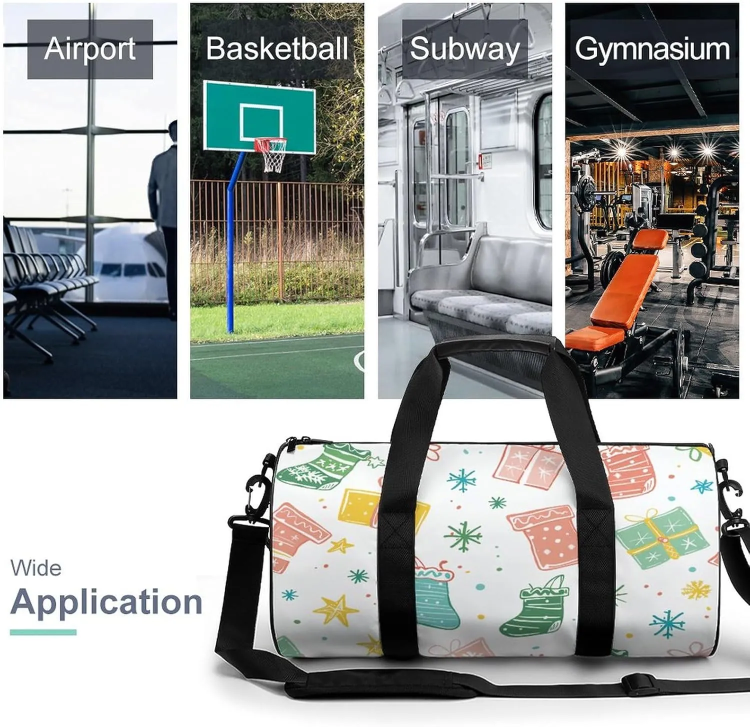 Gym Bag for Men Women Gifts And Socks Duffel Bag Overnight Bag with Compartment Gym Sackpac