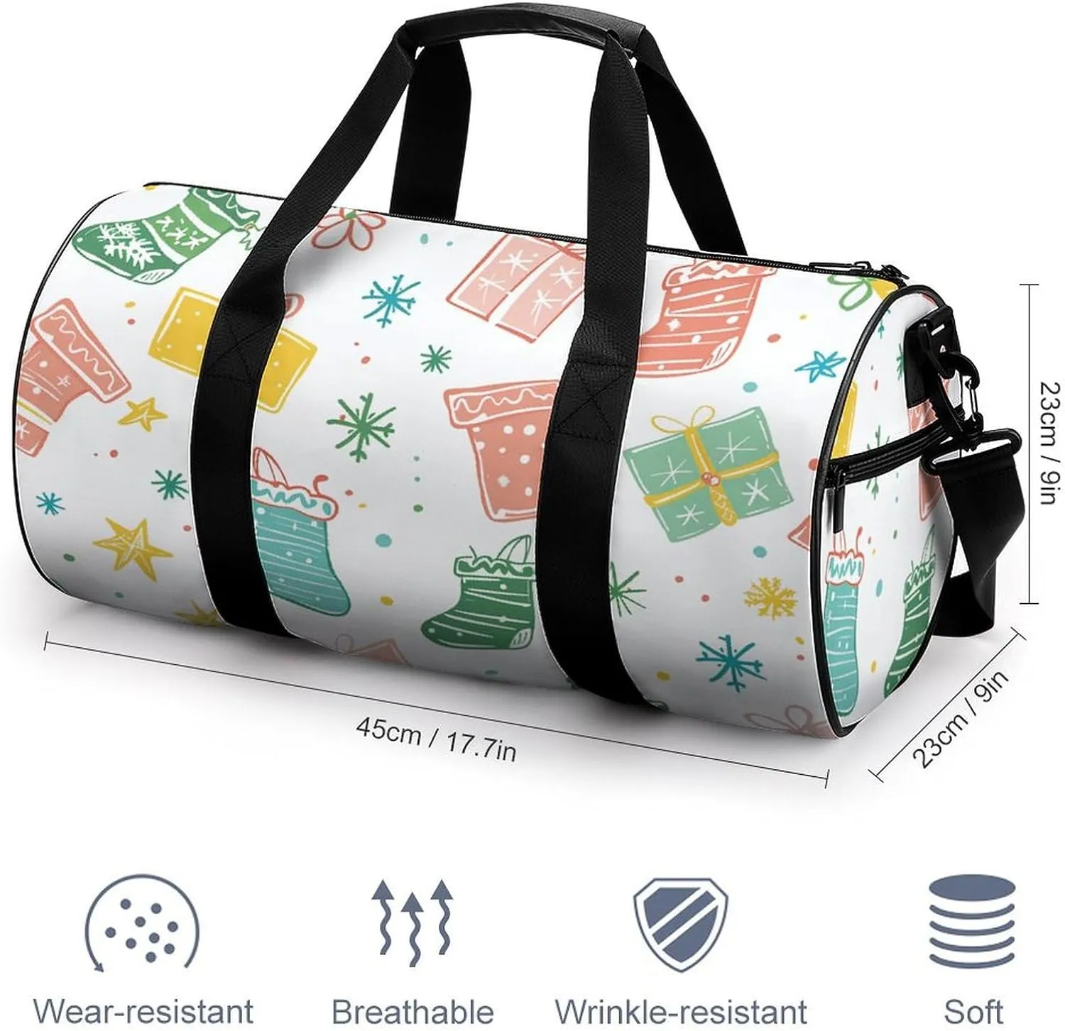 Gym Bag for Men Women Gifts And Socks Duffel Bag Overnight Bag with Compartment Gym Sackpac