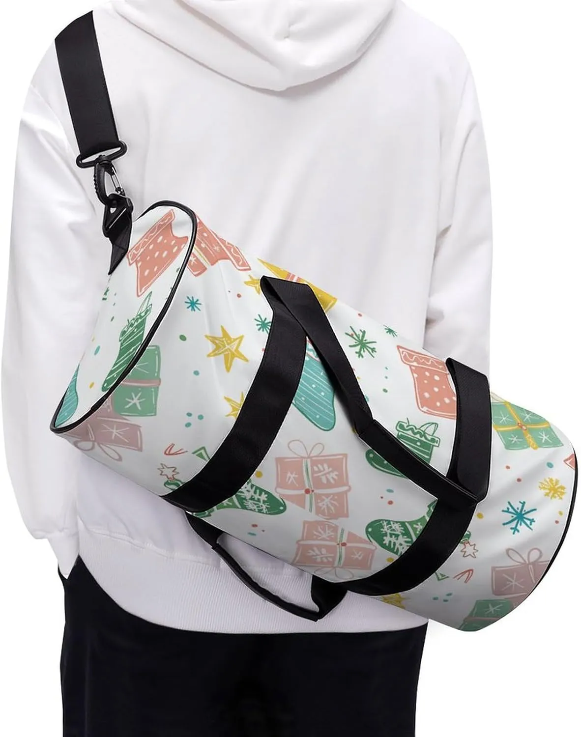 Gym Bag for Men Women Gifts And Socks Duffel Bag Overnight Bag with Compartment Gym Sackpac