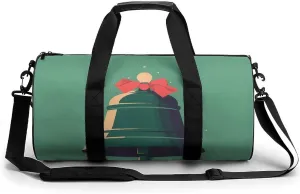 Gym Bag for Men Women Green Little Bell Duffel Bag Overnight Bag with Compartment Gym Sackpac