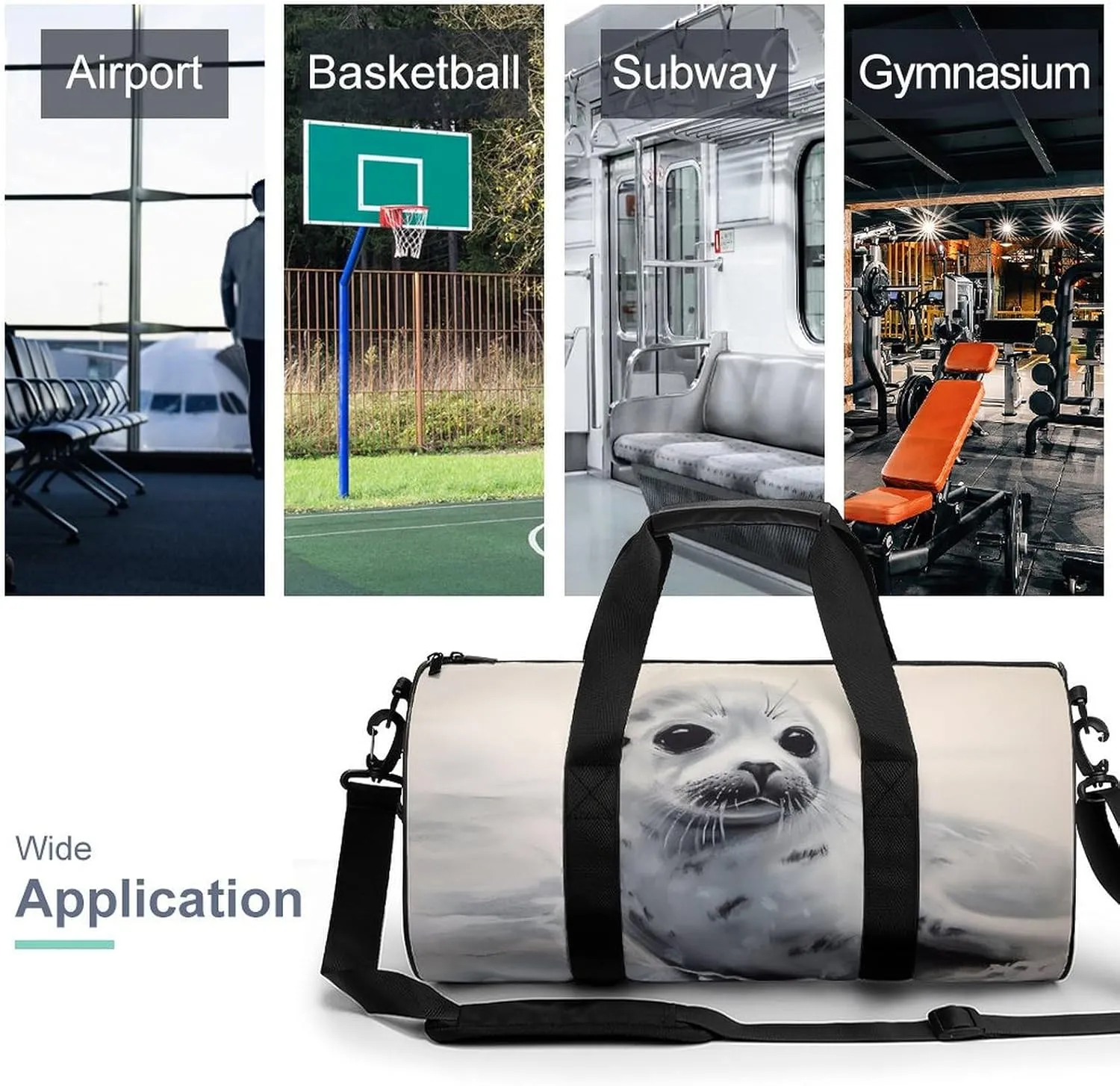 Gym Bag for Men Women Harp Painting Duffel Bag Overnight Bag with Compartment Gym Sackpac