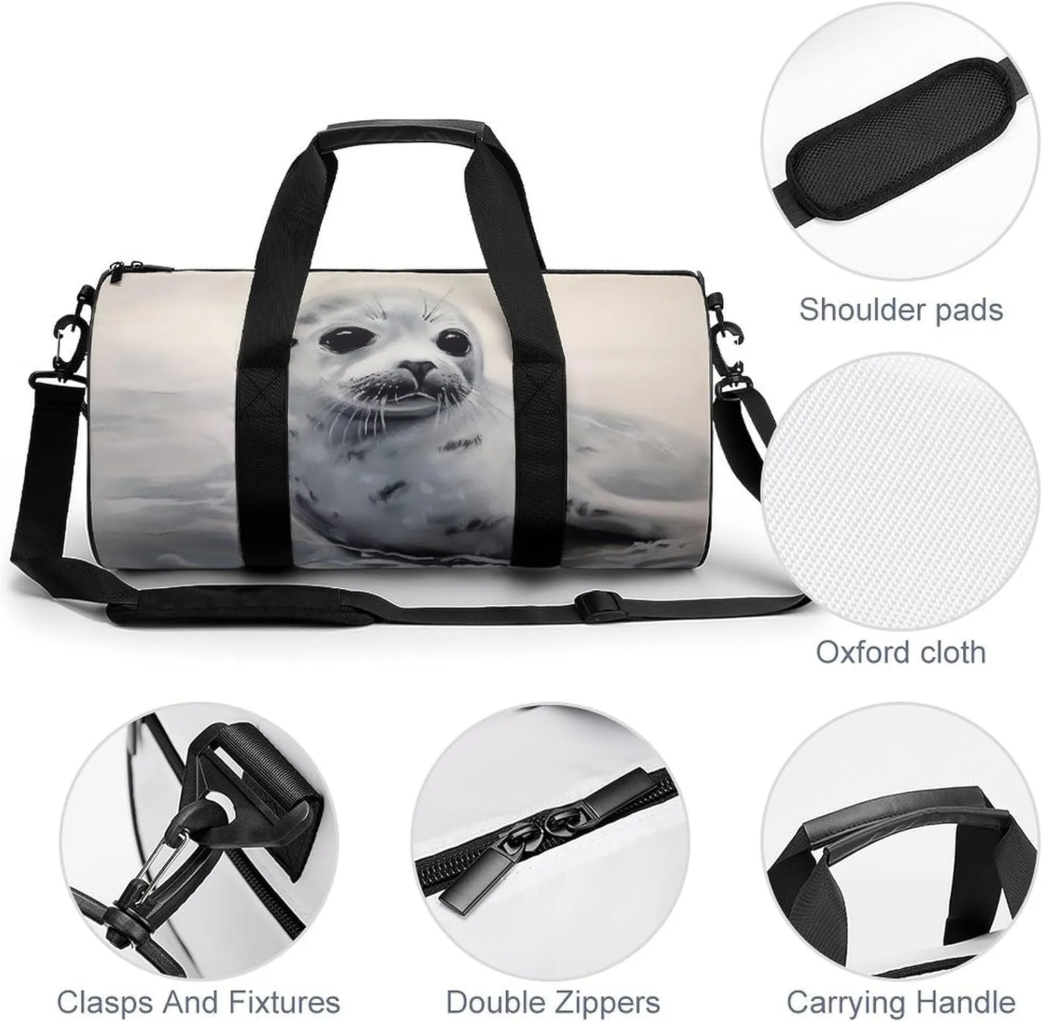 Gym Bag for Men Women Harp Painting Duffel Bag Overnight Bag with Compartment Gym Sackpac
