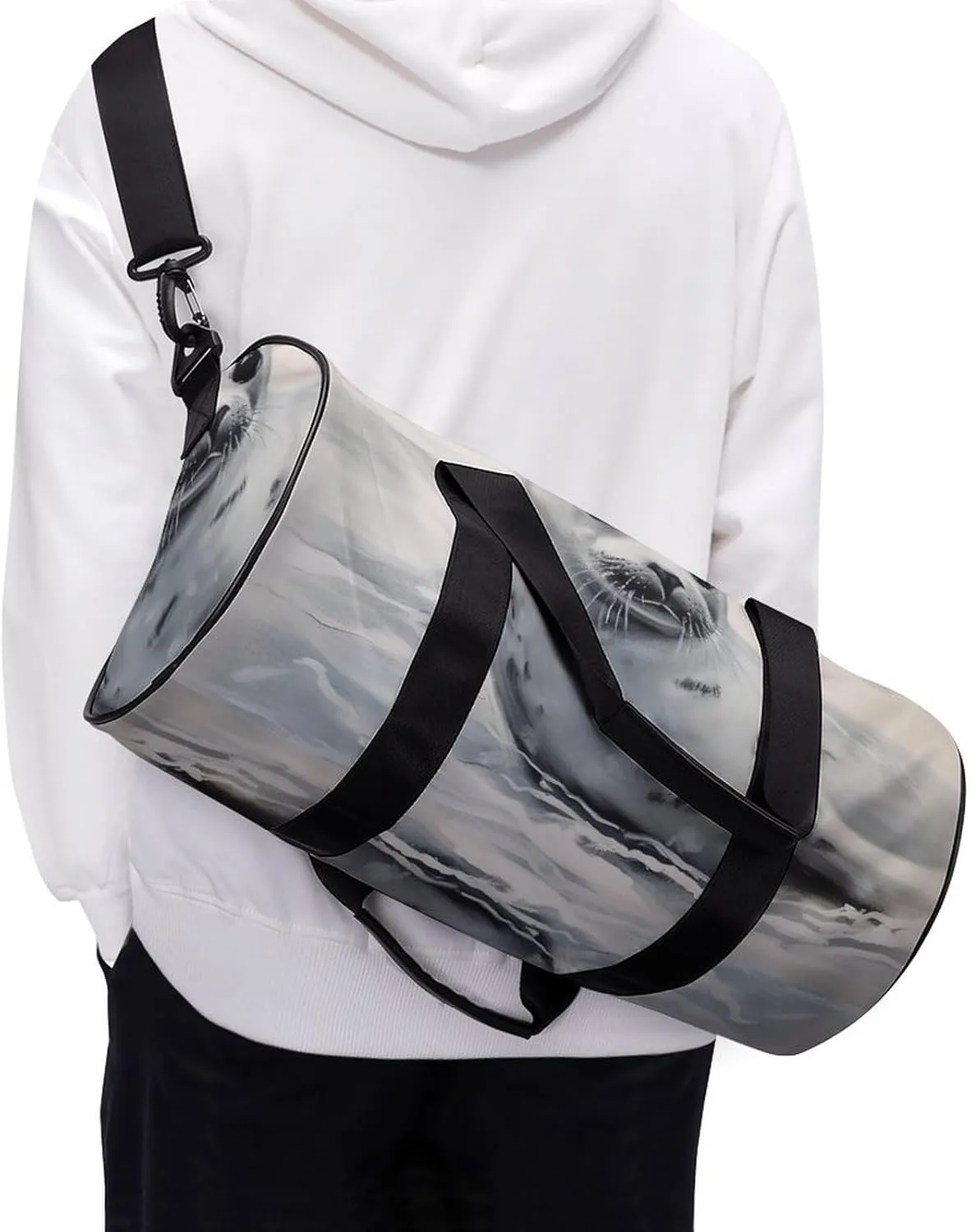 Gym Bag for Men Women Harp Painting Duffel Bag Overnight Bag with Compartment Gym Sackpac