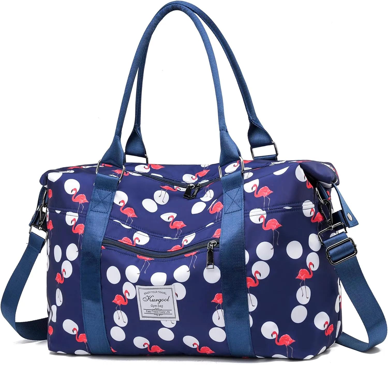 Gym Bag with Wet Pocket, Foldable Travel Duffle Bag Carry On Weekender Bags for Women, Waterproof Overnight Bag for Travel, Gym, Yoga