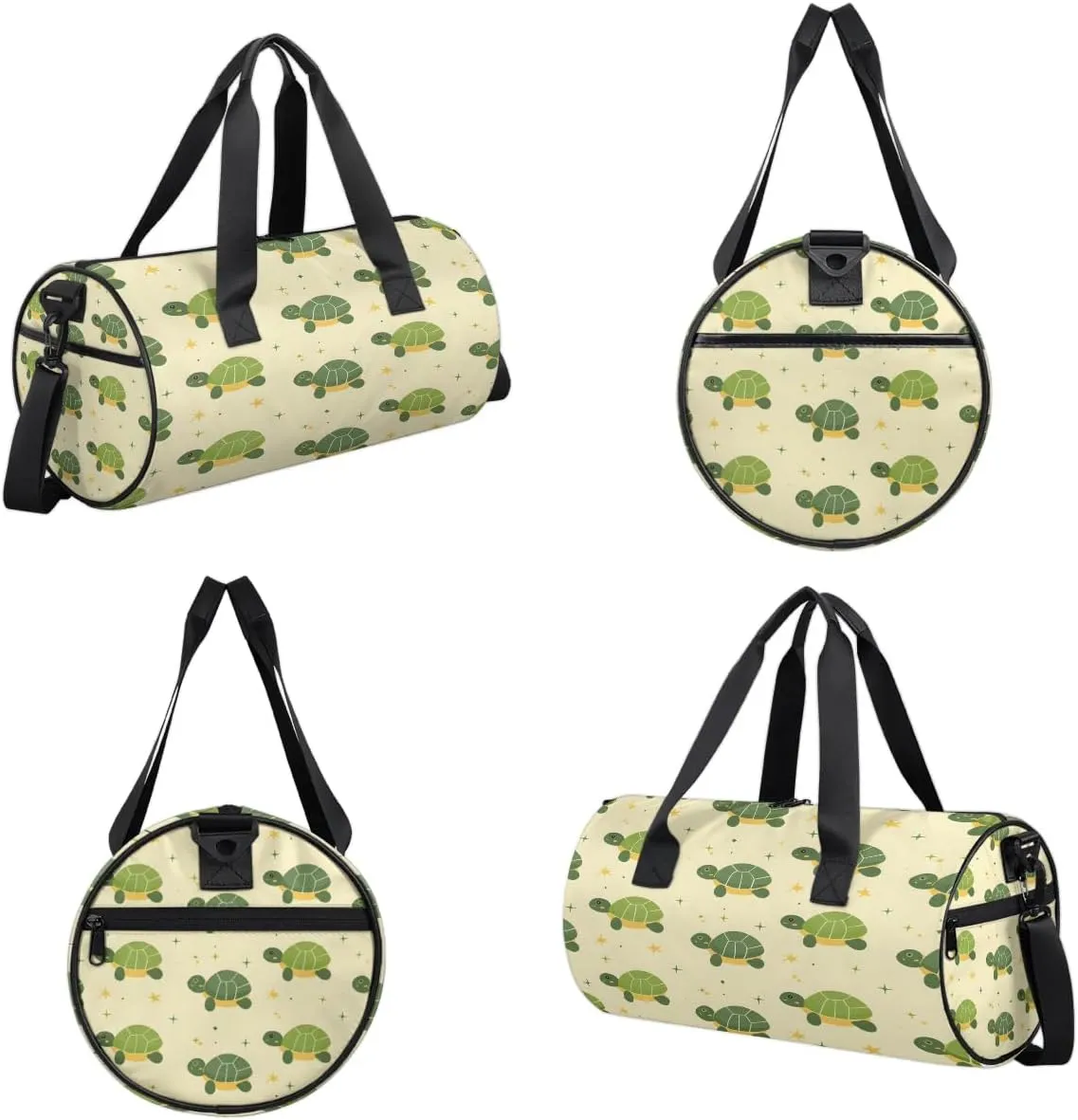 Gym Bags for Men Women Cartoon Turtle Sports Duffel Bags Carry On Travel Duffle Bag with Detachable Adjustable Shoulder Strap Overnight Weekender Bag