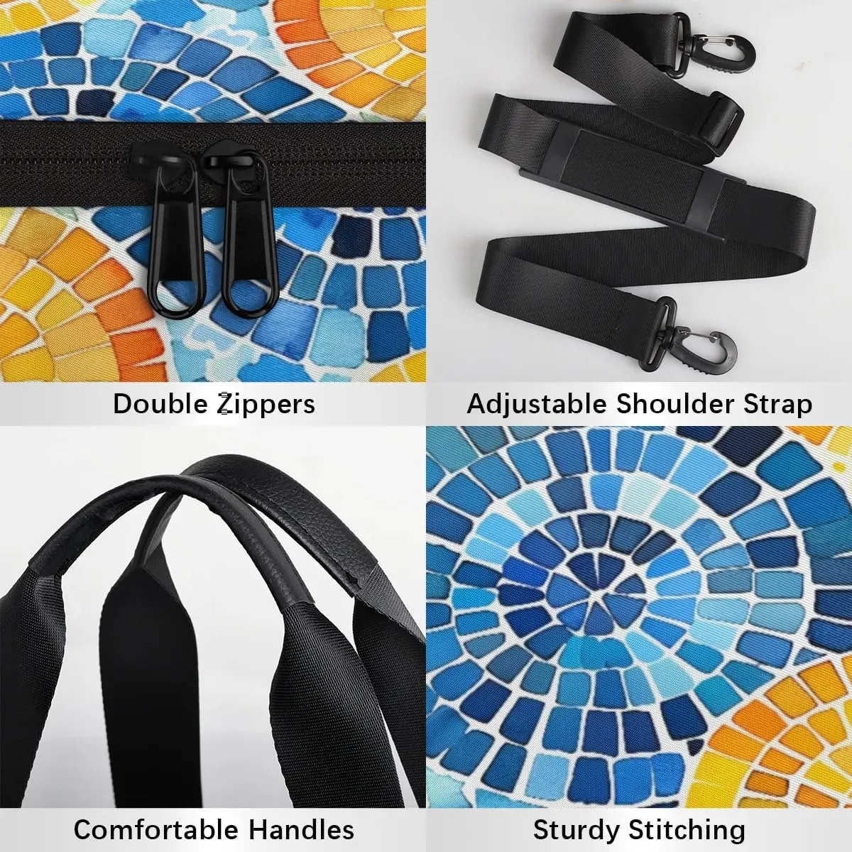 Gym Bags for Men Women Creative Circles Sports Duffel Bags Carry On Travel Duffle Bag with Detachable Adjustable Shoulder Strap Overnight Weekender Bag