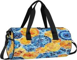 Gym Bags for Men Women Creative Circles Sports Duffel Bags Carry On Travel Duffle Bag with Detachable Adjustable Shoulder Strap Overnight Weekender Bag