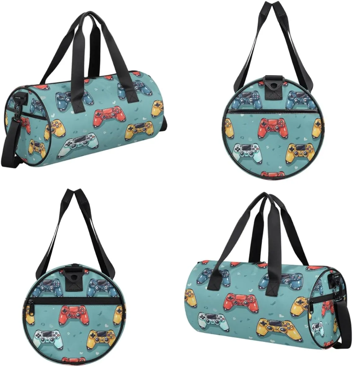Gym Bags for Men Women Game Controllers Print Sports Duffel Bags Carry On Travel Duffle Bag with Detachable Adjustable Shoulder Strap Overnight Weekender Bag