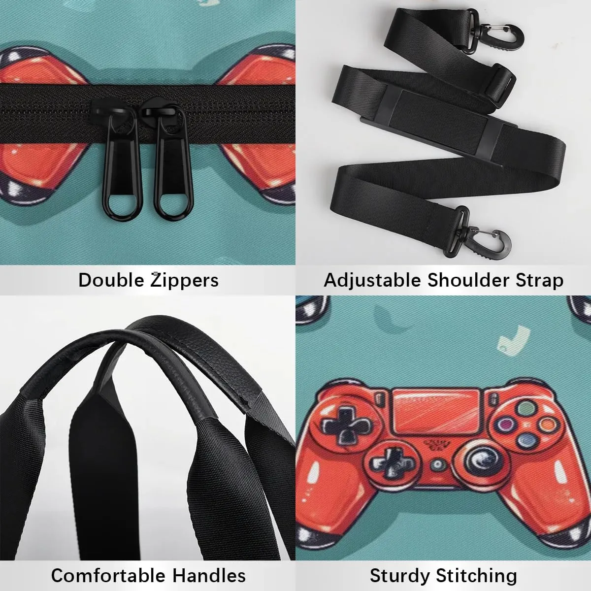 Gym Bags for Men Women Game Controllers Print Sports Duffel Bags Carry On Travel Duffle Bag with Detachable Adjustable Shoulder Strap Overnight Weekender Bag