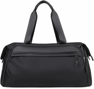 Gym Bags for Women Men Waterproof Gym Sports Workout Duffle Bag with Shoe Compartment Wet Pockets Lightweight Weekender Overnight Carry on Duffle Bags for Travel （Black）