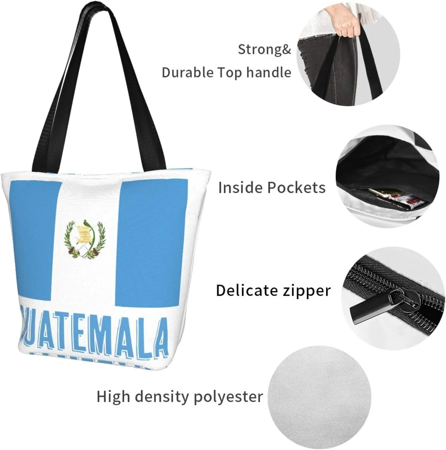 Haiti Flag Pray For Haiti Women's Tote Bag Shoulder Bag Shopping Handbag Large Capacity Handbag With Zipper