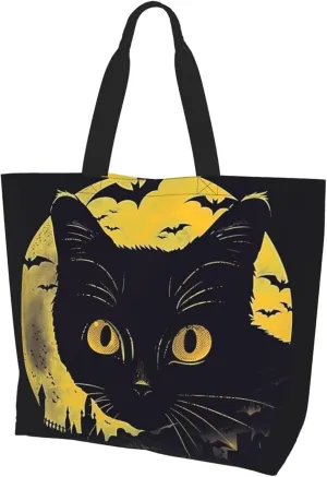 Halloween Women Travel Tote Bag With Zipper - Large Beach Work Handbag Purse