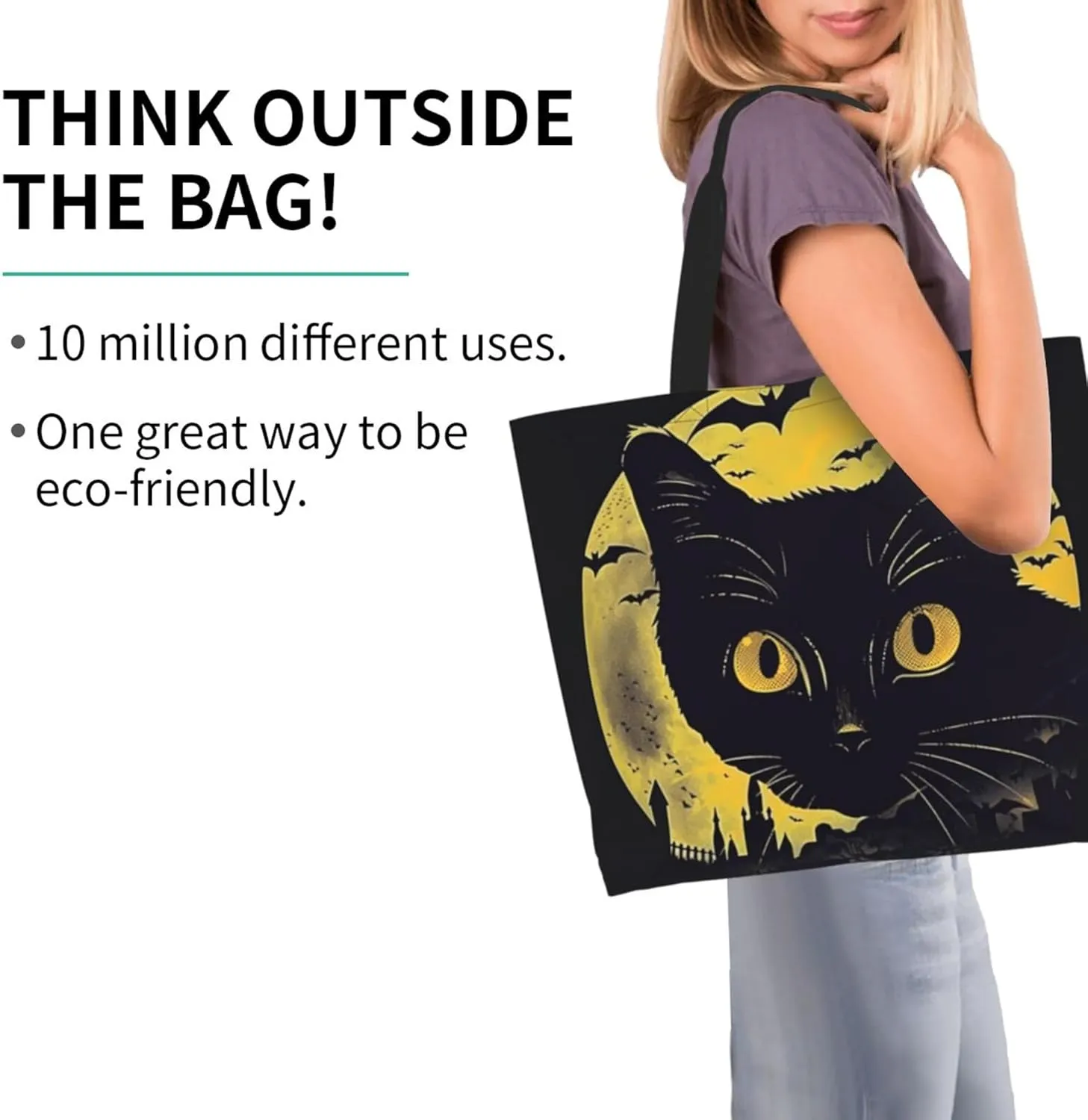 Halloween Women Travel Tote Bag With Zipper - Large Beach Work Handbag Purse