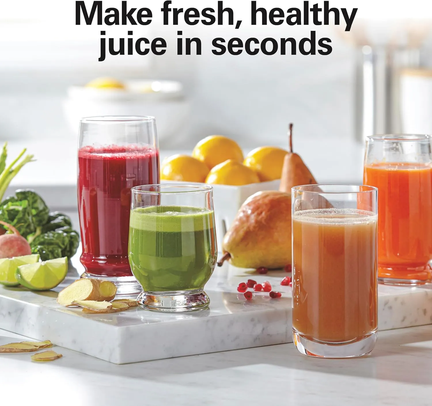 Hamilton Beach Juicer Machine, Big Mouth Large 3” Feed Chute for Whole Fruits and Vegetables, Easy to Clean, Centrifugal Extractor, BPA Free, 800W Motor, Black