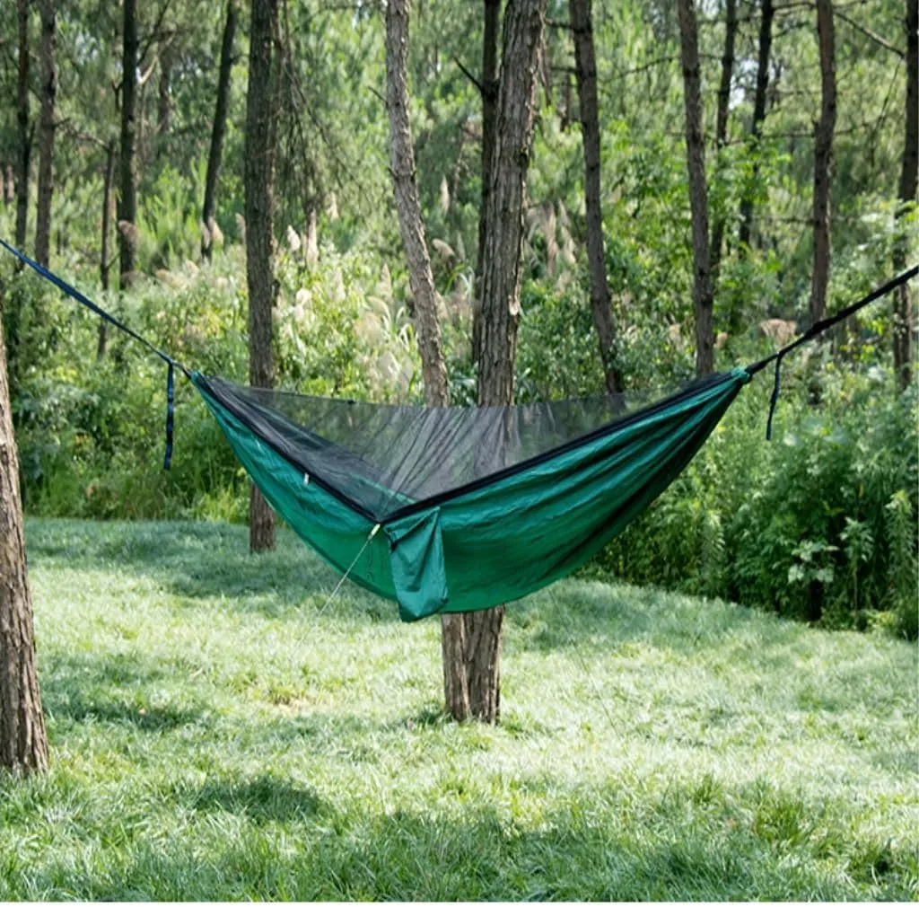 Hammock Hammock Parachute Cloth Outdoor Anti-Rollover Camping Huwai Swing with Mosquito Net Net Bed Outdoor Adult Hammocks for Outside(C)
