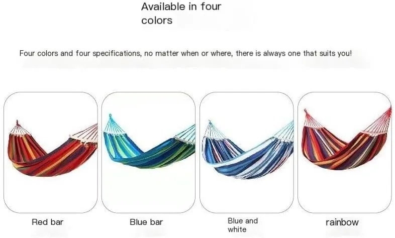 Hammock Outdoor Camping Canvas Hammock Outdoor Supplies Hammock Double Thick Camping Hammock Parachute Hammock Hammocks for Outside(Blue,Medium)