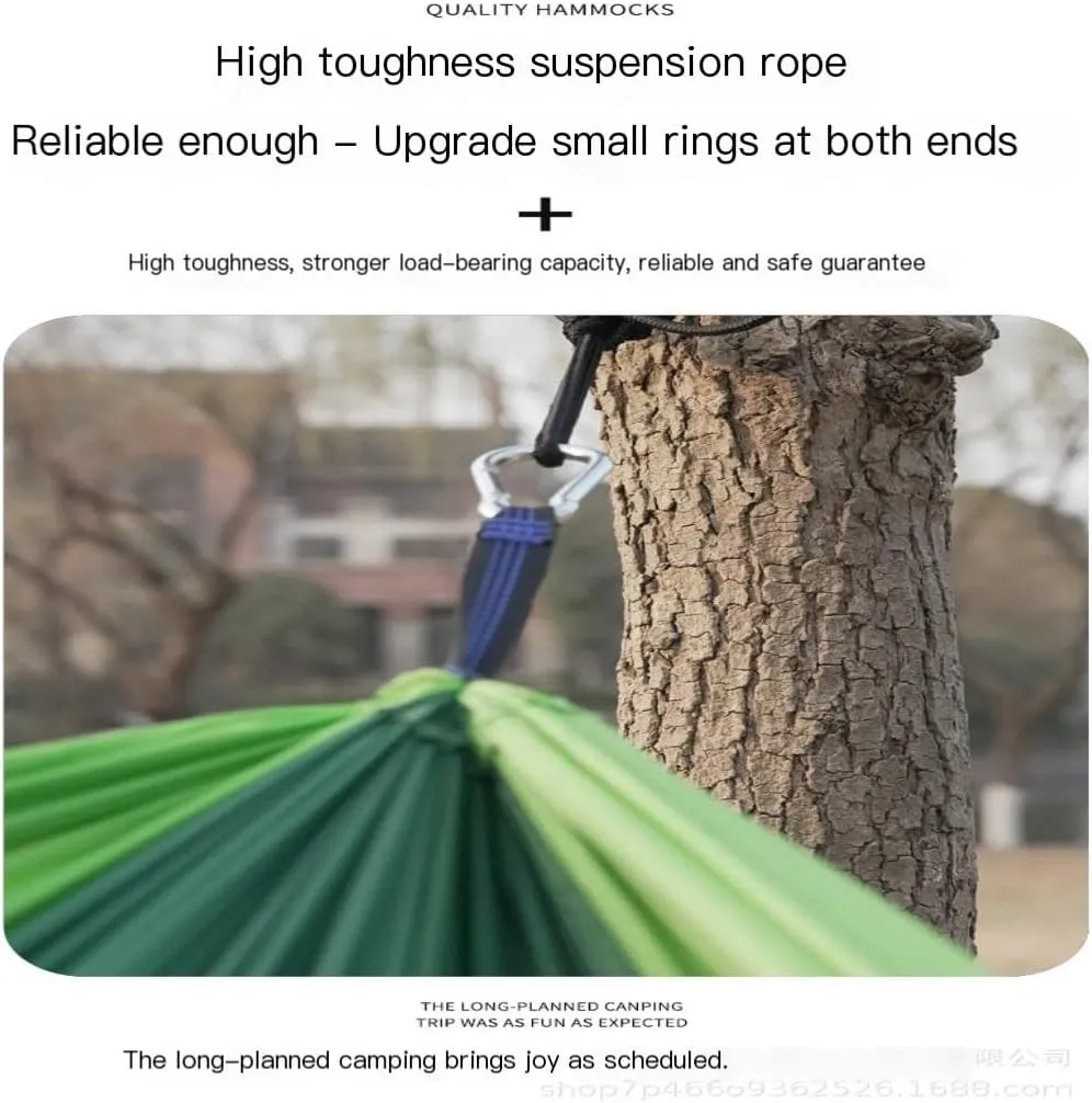 Hammocks High Load-Bearing Anti-Rollover Nylon Hammock Outdoor Ultra-Light Single and Double Parachute Cloth Hammock Camping Hammocks(D)
