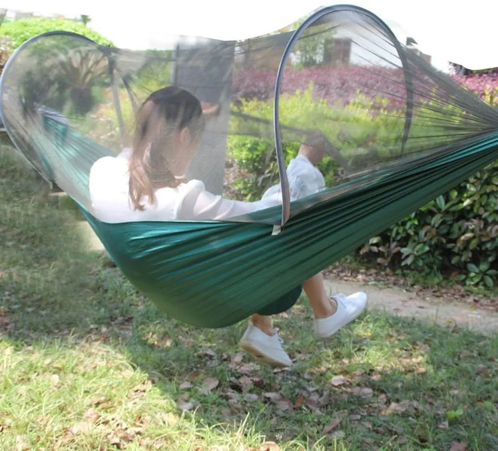 Hammocks Outdoor Hammock Light Parachute Cloth Hammock Outdoor Single Double Camping Leisure Hammock, Small, Green