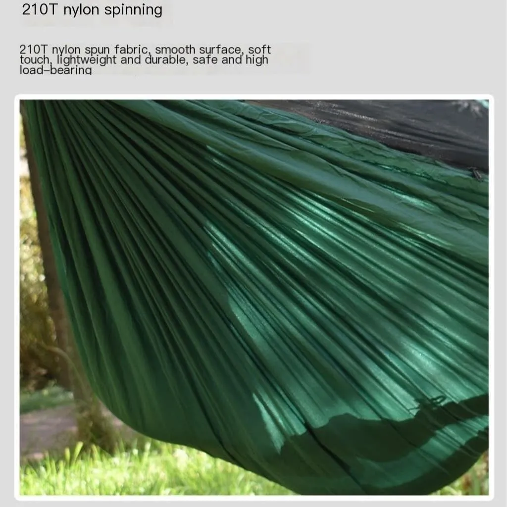 Hammocks Ultra-Light Nylon Double Hammock Parachute Cloth Anti-Rollover Elastic Band Encrypted Mosquito Net Hammock Camping Hammocks(B)