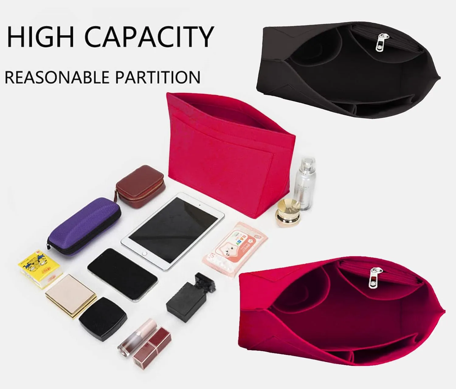 handbag organizer insert for Longchamp Le Pliage organizer insert large purse organizer 1028pink-L
