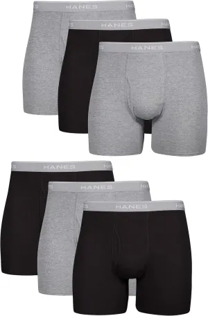Hanes Men's Boxer Briefs, Cool Dri Moisture-Wicking Underwear, Cotton No-Ride-up for Men, Multi-Packs