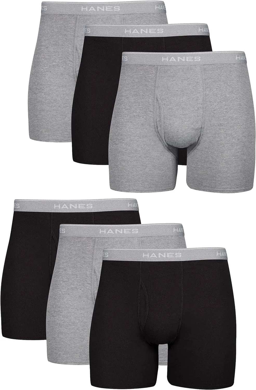 Hanes Men's Boxer Briefs, Cool Dri Moisture-Wicking Underwear, Cotton No-Ride-up for Men, Multi-Packs