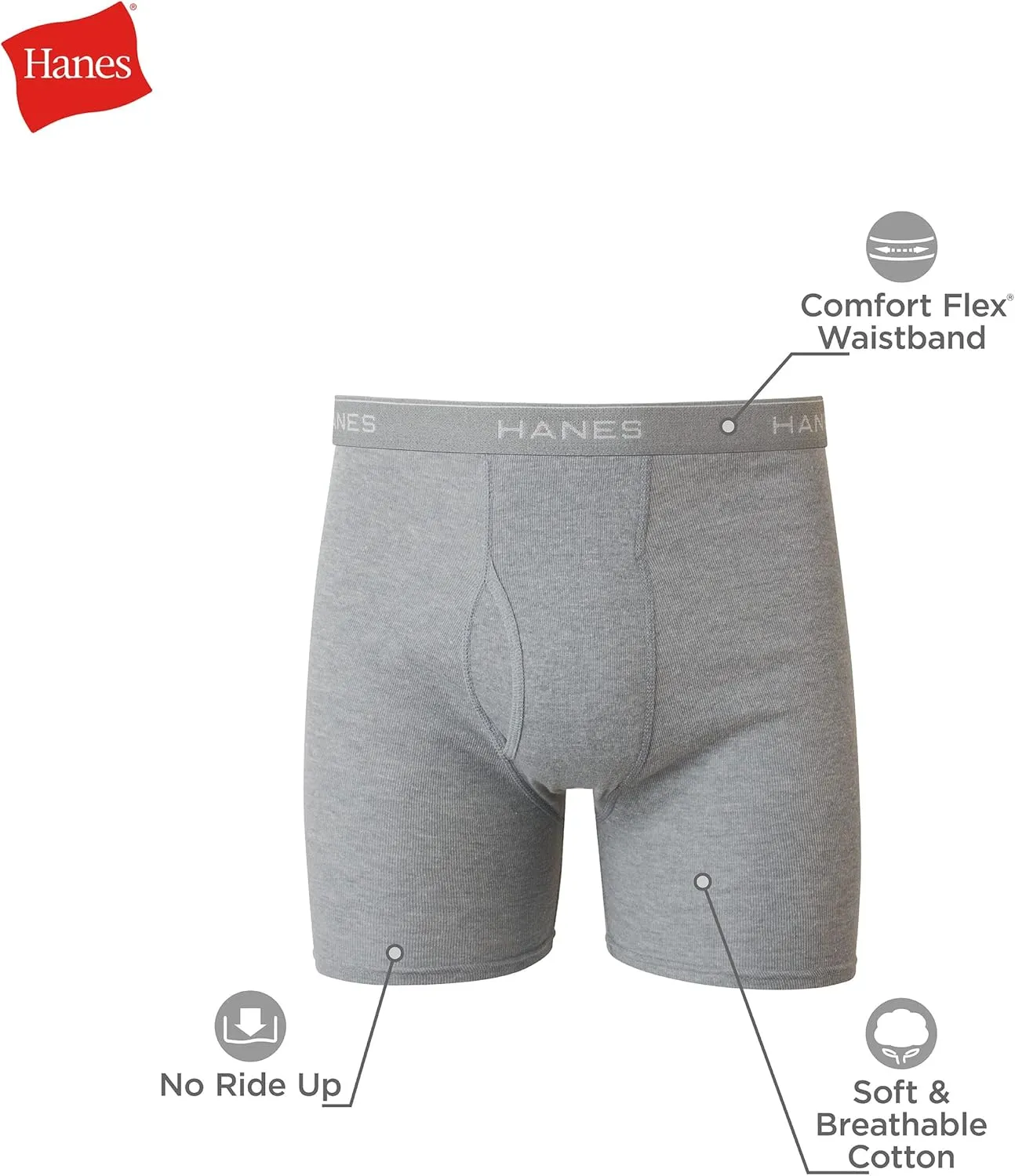 Hanes Men's Boxer Briefs, Cool Dri Moisture-Wicking Underwear, Cotton No-Ride-up for Men, Multi-Packs