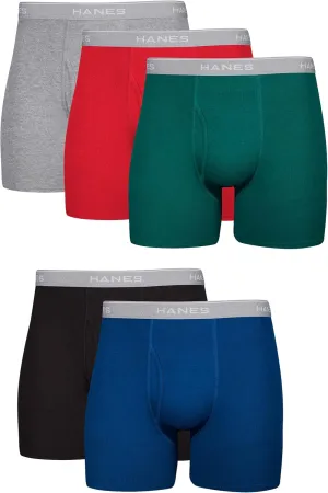 Hanes Men's Boxer Briefs, Cool Dri Moisture-Wicking Underwear, Cotton No-Ride-up for Men, Multi-Packs