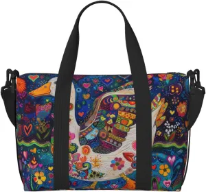 happy duck print Travel Duffel Bag, Sports Tote Gym Bag, Swim Pool Bag Large Shoulder Tote Bag for Beach Weekender, 202-406-121