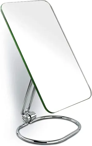 HaveFun Tabletop Mirror Square Makeup Mirror Single- Sided Vanity Mirror Metal Cosmetic Mirror European Princess Mirror Cosmetic Mirror