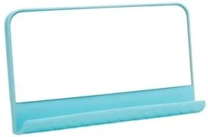 HaveFun Tabletop Mirror Wall Mounted HD Storage Mirror Vibrating Makeup Mirror Toilet Mirror Paste Modern Simple Punch-Free Cosmetic Mirror (Color : Blue)