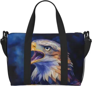 head beak eagle print Travel Duffel Bag, Sports Tote Gym Bag, Swim Pool Bag Large Shoulder Tote Bag for Beach Weekender