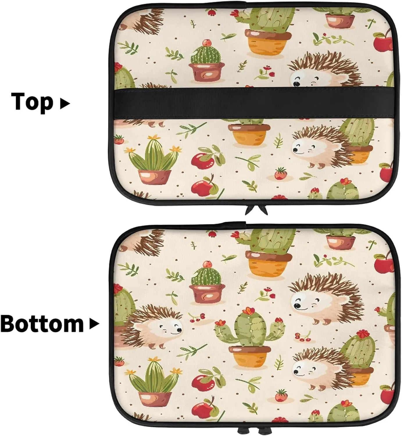 Hedgehog Cactus Travel Toiletry Bag Large Capacity Makeup Case Organizer with Handle Cosmetic Case for Women Girls
