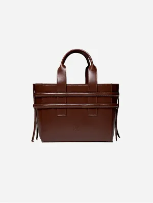 Hedy Vegan Italian Grape Leather Mini Tote | Cocoa