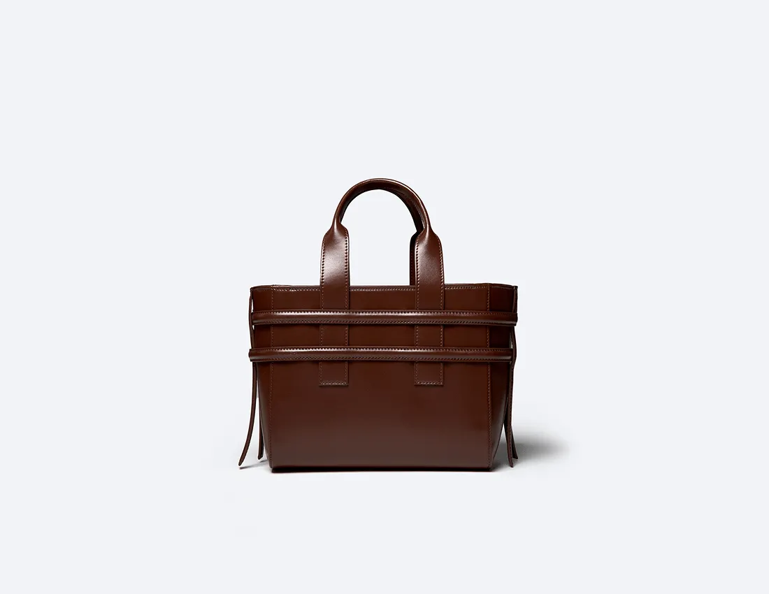 Hedy Vegan Italian Grape Leather Mini Tote | Cocoa
