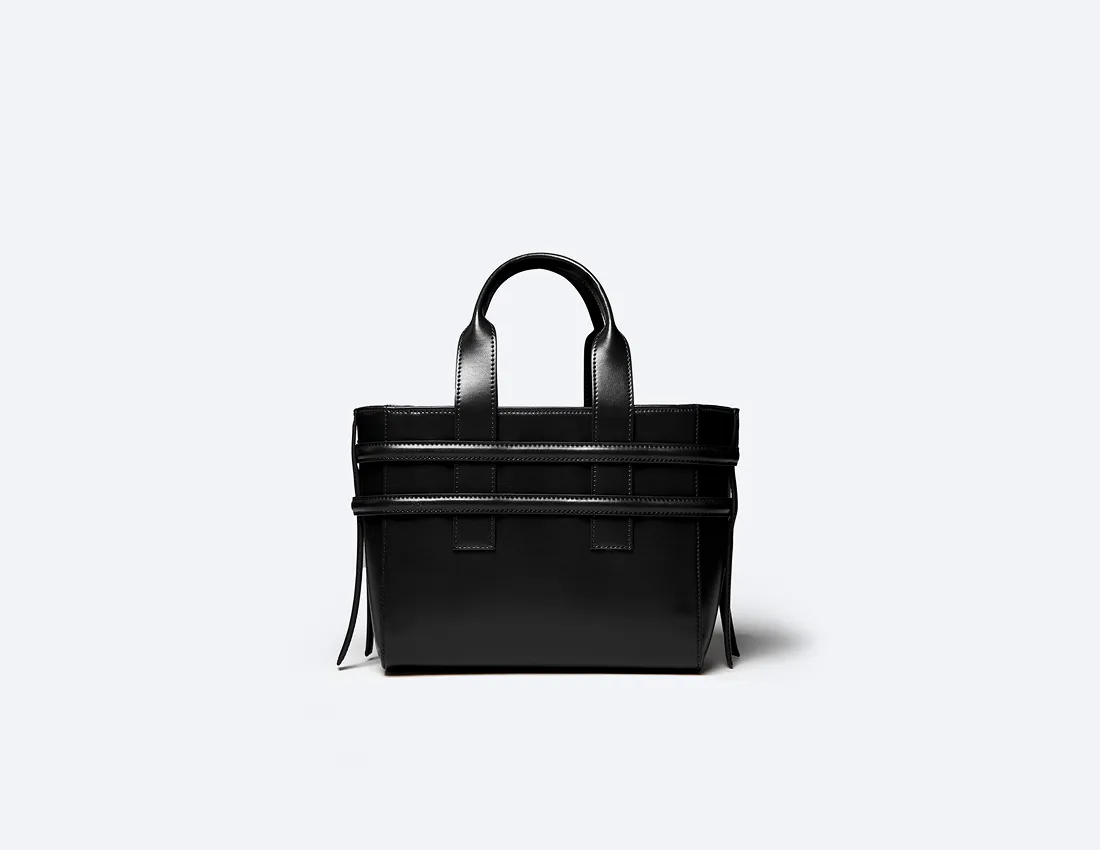 Hedy Vegan Italian Grape Leather Mini Tote | Onyx