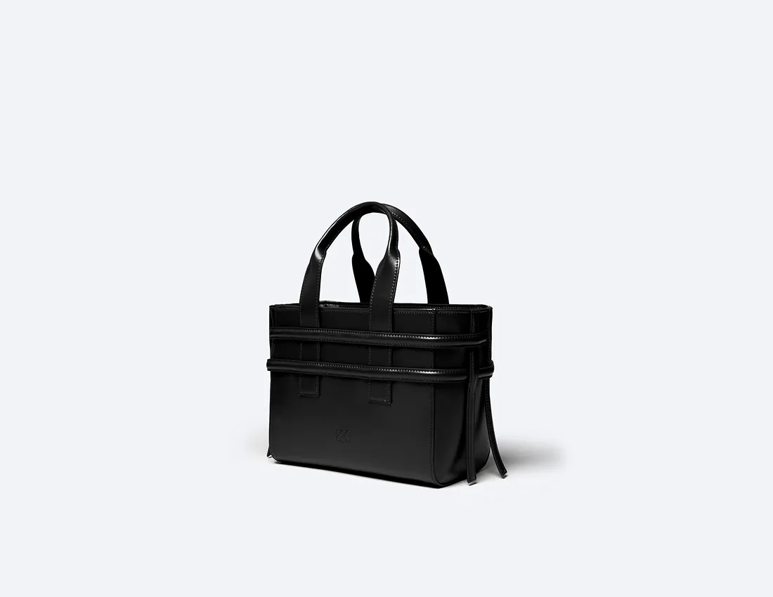 Hedy Vegan Italian Grape Leather Mini Tote | Onyx