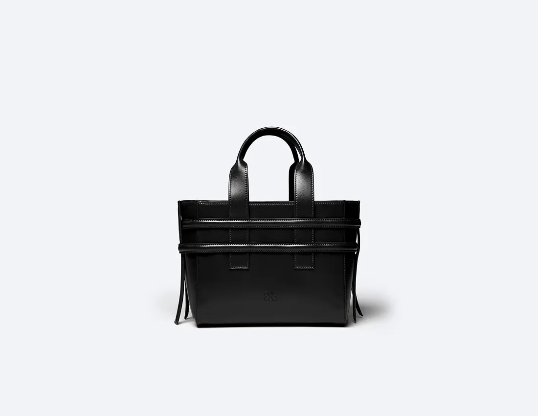 Hedy Vegan Italian Grape Leather Mini Tote | Onyx