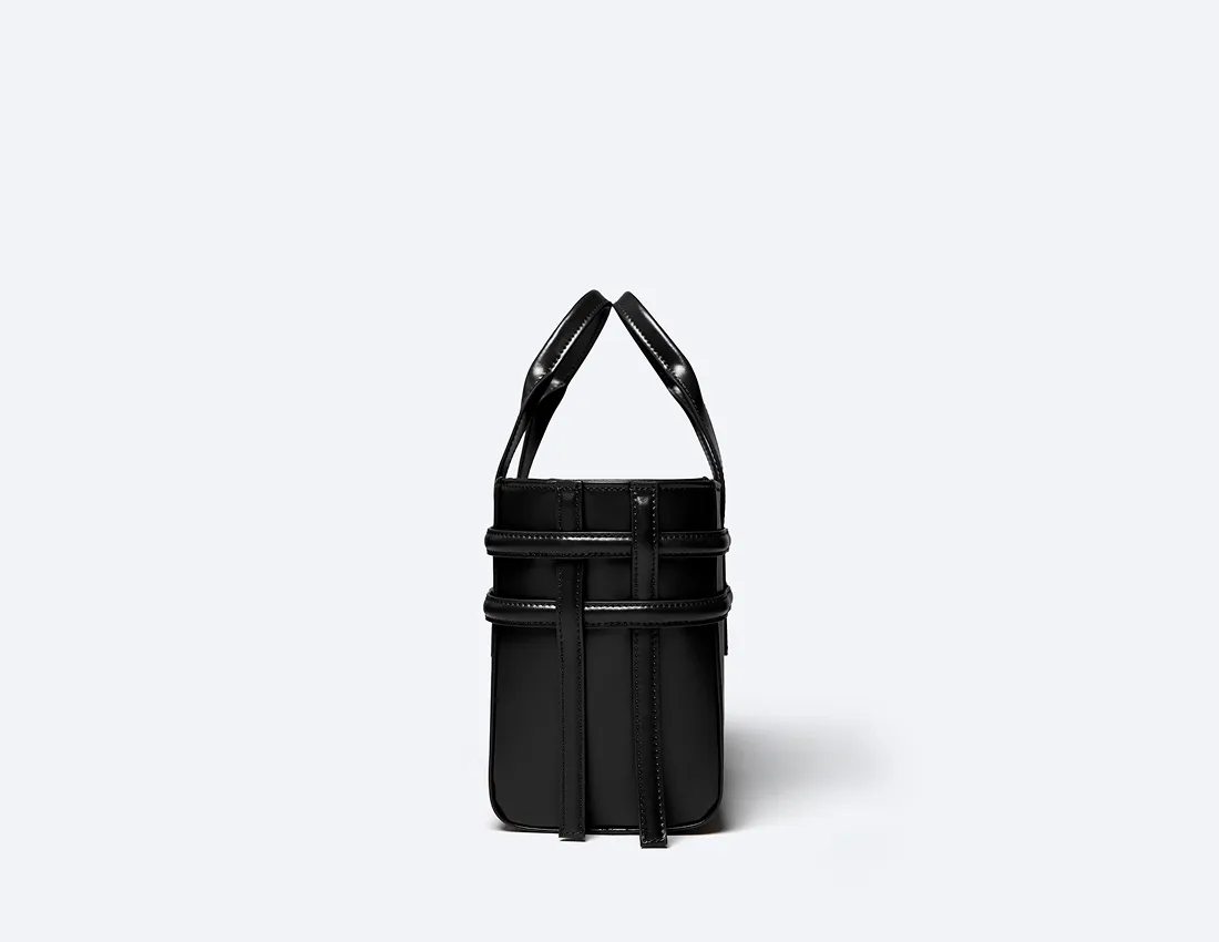Hedy Vegan Italian Grape Leather Mini Tote | Onyx