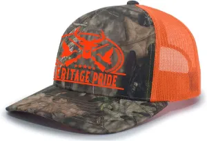 Heritage Pride Pheasant Duck and Deer Hunting Deer Head Mens Embroidered Mesh Back Trucker Hat