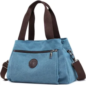 Hobo Handbags Canvas Crossbody Bag for Women Multi Compartment Tote Purse Bags