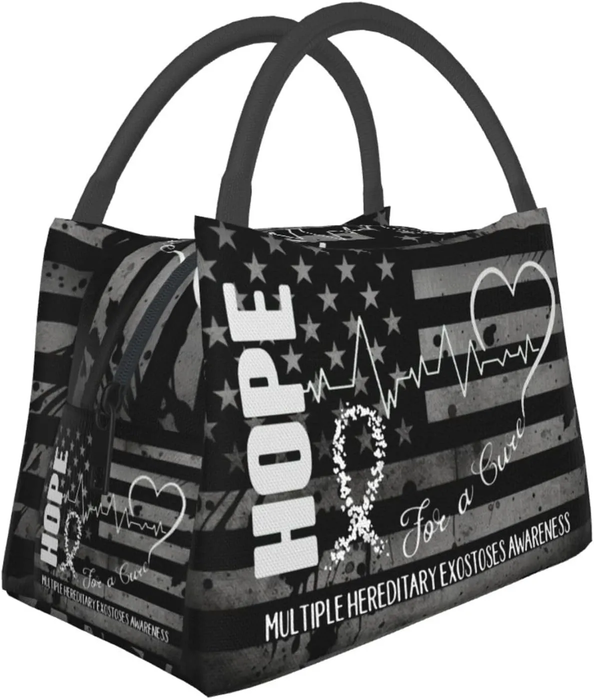 Hope For A Cure Multiple Hereditary Exostoses Awareness Lunch Box Large Portable Collapsible Insulated Cooler Lunch Tote for Men Women65