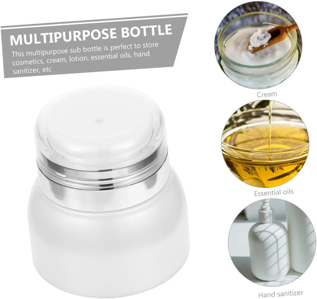 Housoutil 3pcs Vacuum Cream Jar Travel Bottles Travel Jars Travel Size Toiletries Containers Nursing Kit Small