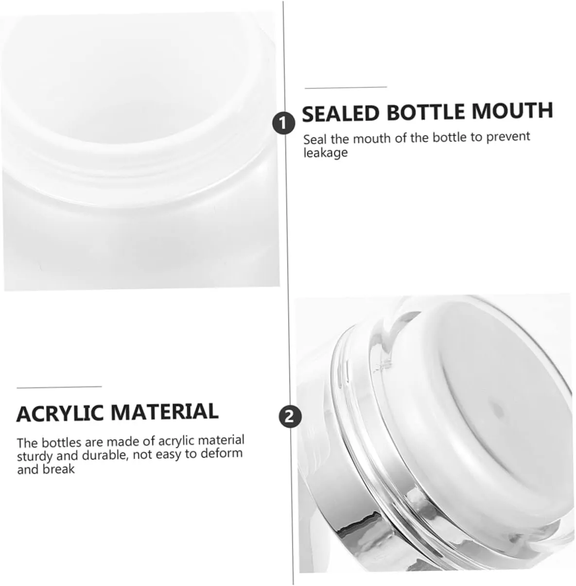 Housoutil 3pcs Vacuum Cream Jar Travel Bottles Travel Jars Travel Size Toiletries Containers Nursing Kit Small